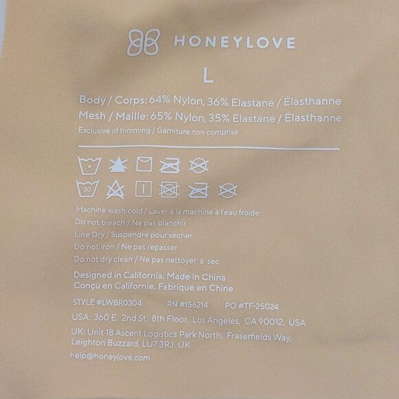 Honeylove Crossover Bra Wirefree Size Large Nude Adjustable Straps - No Padding - Picture 6 of 6